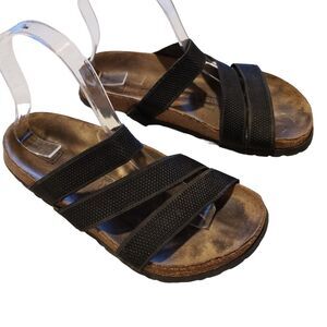 Betula Birkenstock Birk  Strappy Sandals Black Patent Flip Flop  Us 5